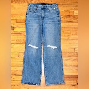 Judy Blue Light Blue Distressed Straight Leg Jeans